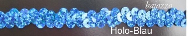 Elastisches Paillettenband  Holo blau
